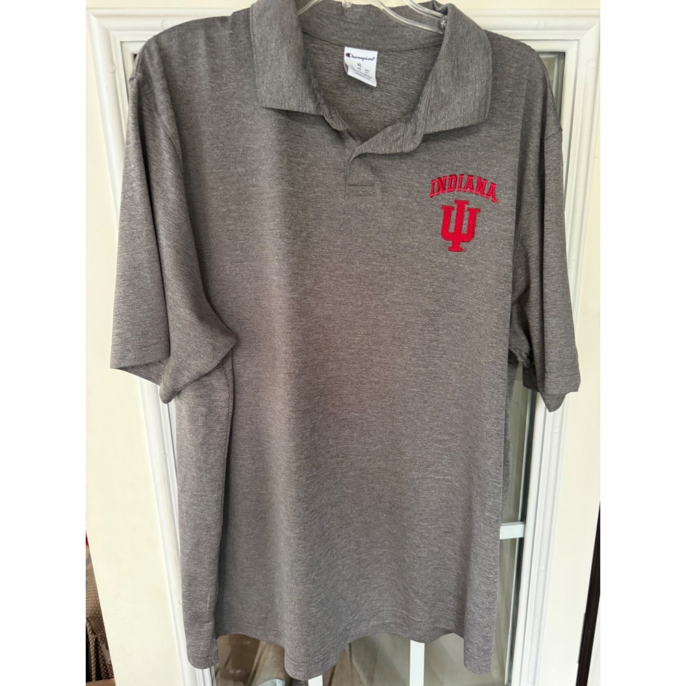 Indiana Hoosiers IU men's XL gray champion performance polo golf national champs